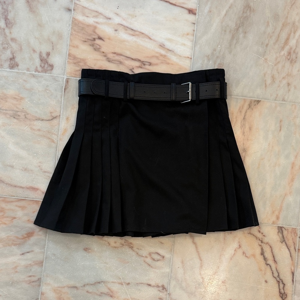 Dior Black Pleated Skirt with Belt